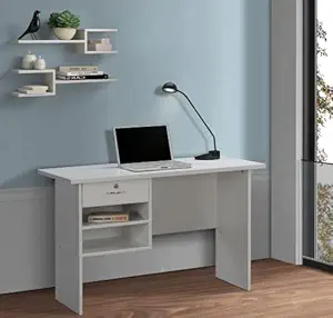 Click to see full view        DeckUp Plank Giona Engineered Wood Study Table and Office Desk (White, Matte Finish)